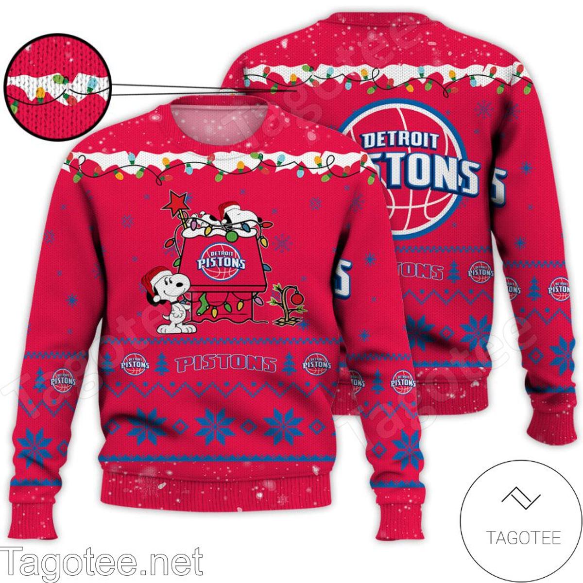 Detroit Pistons Baby Yoda Ugly Christmas Sweater Gift