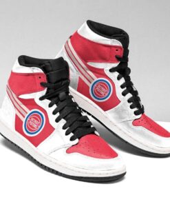 Detroit Pistons White Red Air Jordan 1 High Tops