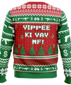 Die Hard Character Hans Gruber Falling From Nakatomi Funny Ugly Christmas Sweater 6