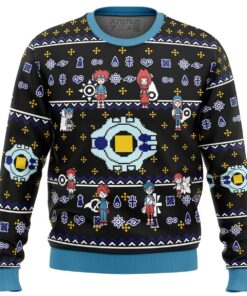 Digimon Series Colorful Ugly Christmas Sweater Funny Gift For Fans