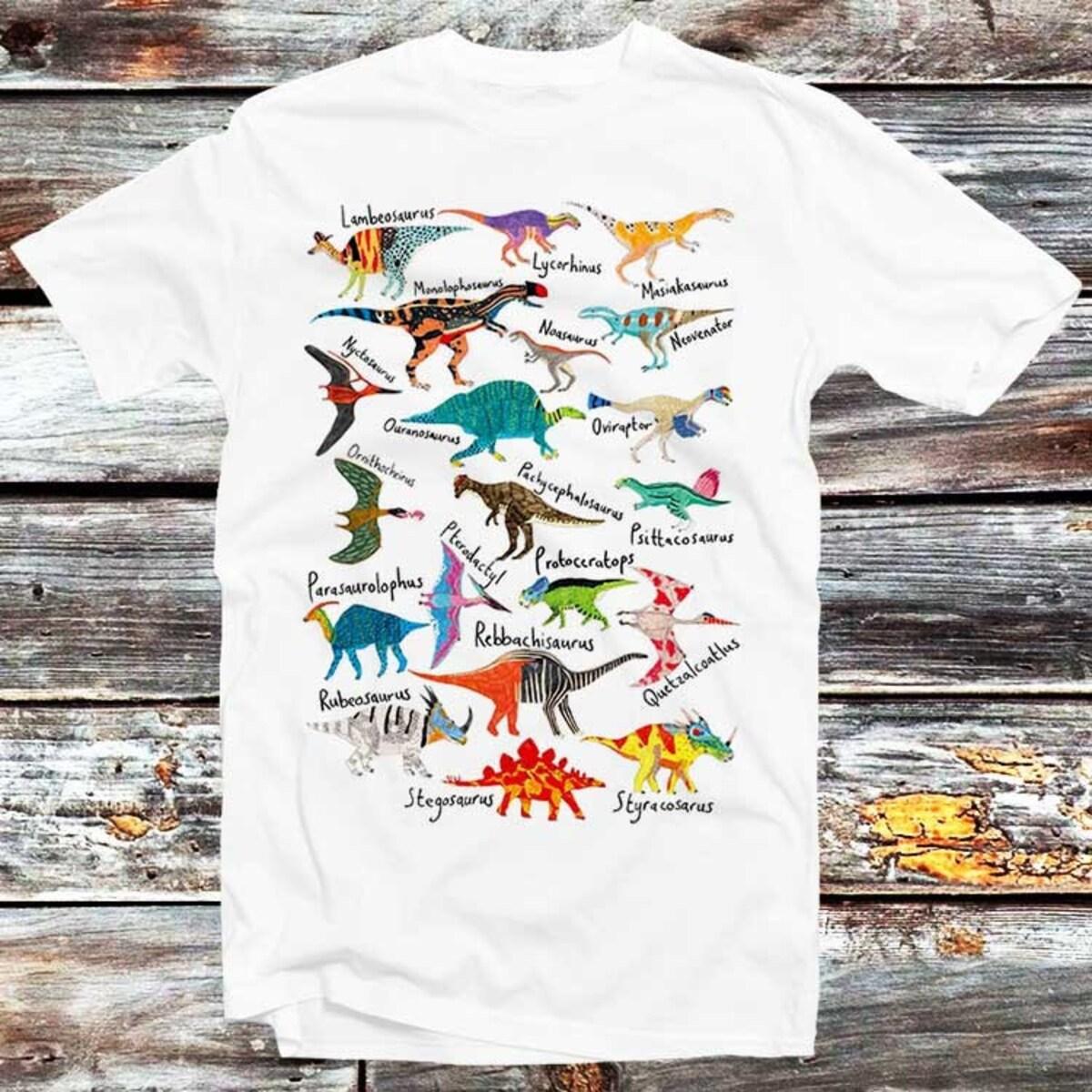 Dinosaurs Names Funny Unisex T-shirt Best Gifts For Kids Family Friends