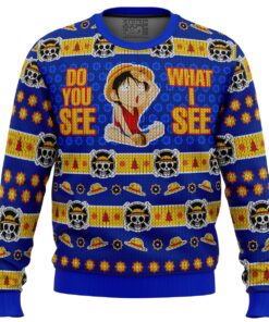 Do You See What I See Monkey D Luffy One Piece Funny Christmas Sweater Gift For Fans