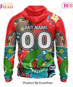 Dolphins Custom Name Number Naidoc Week For Our Elders Zip Up Hoodie Red And Green 2