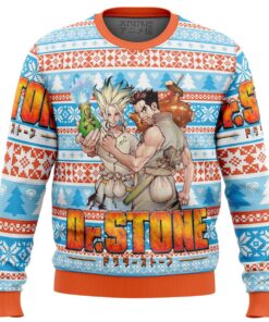 Dr. Stone Main Characters Plus Size Ugly Xmas Sweater Best Holiday Gift For Manga Anime Fans