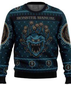 Dungeons & Dragons Monster Manual Dark Blue Ugly Christmas Sweater Gift For Rpg Fans