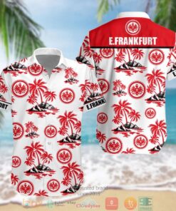 Eintracht Frankfurt White Red Coconut Islands Pattern Vintage Hawaiian Shirt Best Gift Ideas