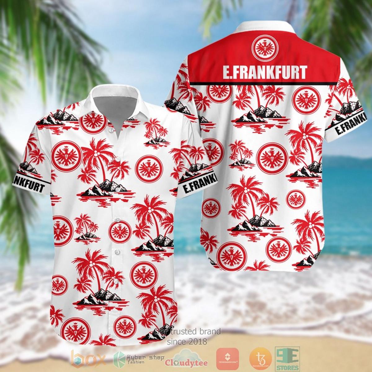 Eintracht Frankfurt Big Logo Special Design Hawaiian Shirt Best Gift For Bundesliga Fans