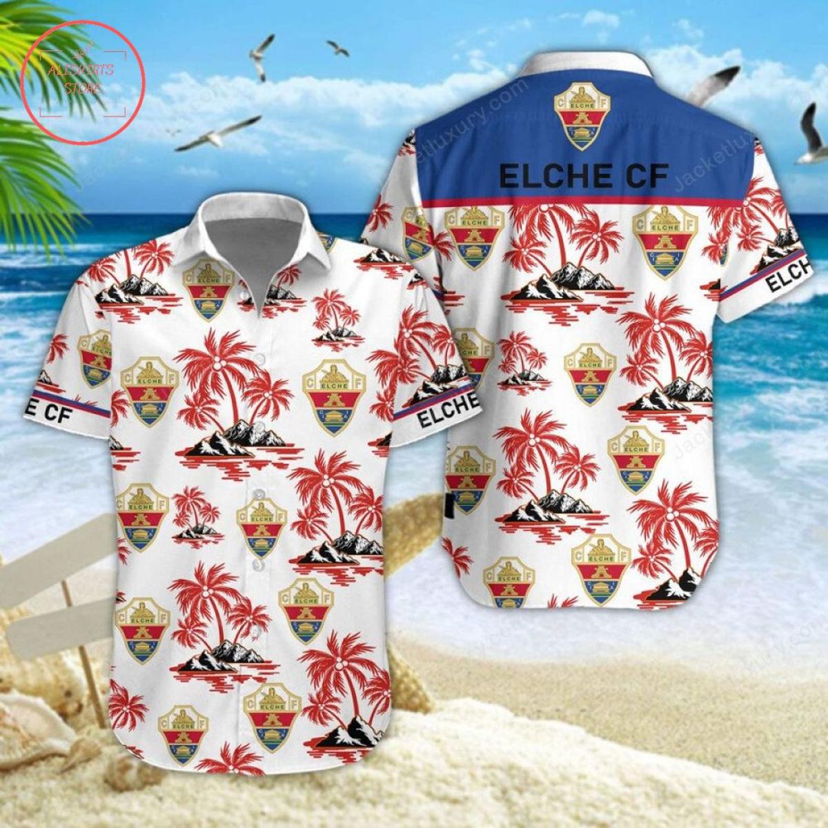 Elche Cf Coconut Island White Red Tropical Hawaiian Shirt Gift Ideas