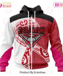 Essendon Bombers Custom Name Number Fight Cancer Zip Up Hoodie Gift 1