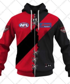 Essendon Bombers Custom Name Number Mix Guernsey Zip Up Hoodie 1