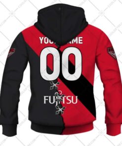 Essendon Bombers Custom Name Number Mix Guernsey Zip Up Hoodie 2