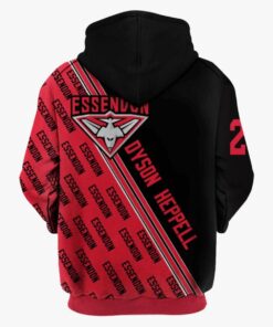 Essendon Bombers Dyson Heppell Zip Hoodie For Men And Women