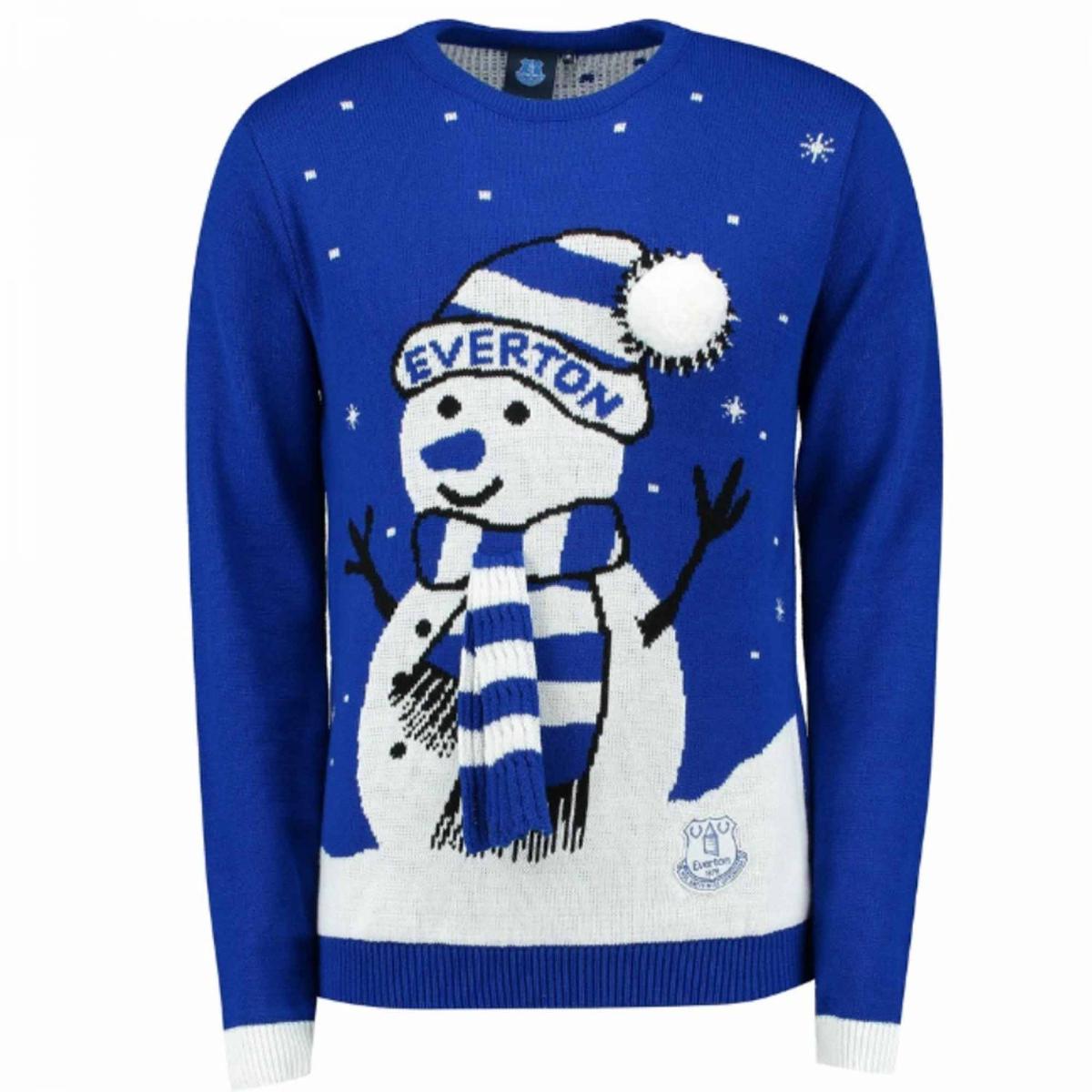 Everton Fc Skyline Fairisle Funny Christmas Blue Sweater