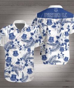 Everton Fc Summer Floral Patterns Vintage Aloha Shirt Summer Outfit For Fans