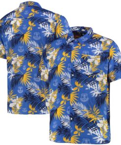 Everton Fc Tropical Leaves Patterns Vintage Hawaiian Shirt Funny Gift For Fans