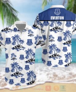 Everton Fc Blue Tropical Flowers Hawaiian Shirt Size From S To 5xl