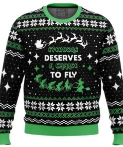 Everyone Deserves To Fly Wicked And Christmas Plus Size Ugly Christmas Sweater 1