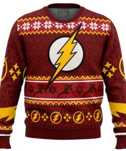 Fast Christmas The Flash Logo Ugly Christmas Sweater Best Gift For Dc Comics Fans