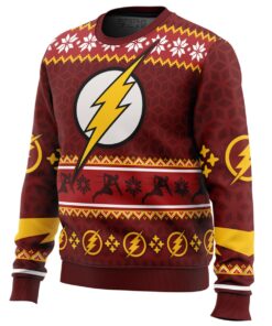 Fast Christmas The Flash Logo Ugly Christmas Sweater Best Gift For Dc Comics Fans 2