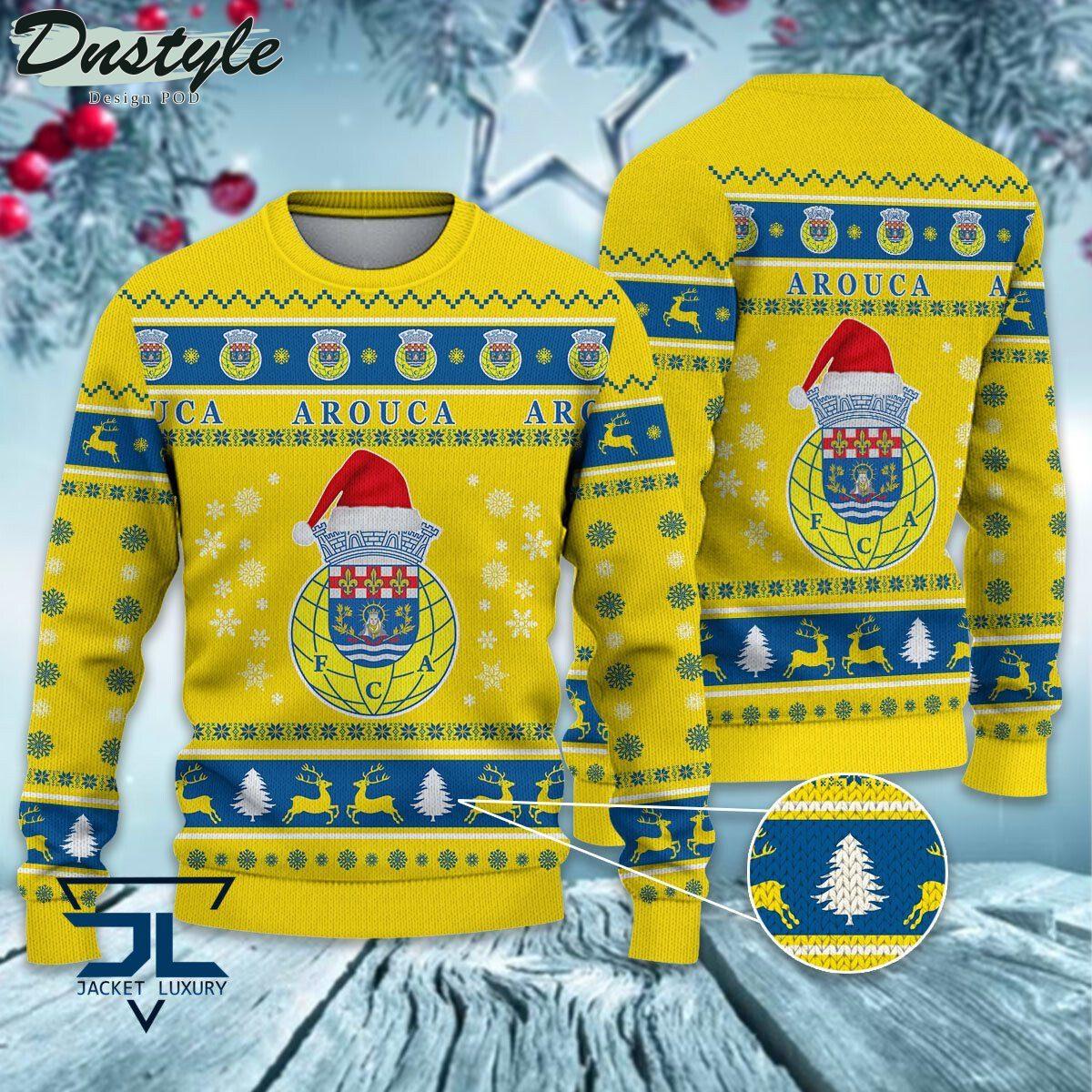 Fc Arouca Santa Hat Ugly Christmas Sweater For Fans