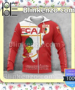 Fc Augsburg Red Zip Hoodie Gift For Fans