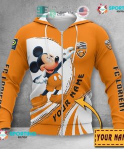 Fc Lorient Custom Name Mickey Zip Hoodie Gifts For Lovers