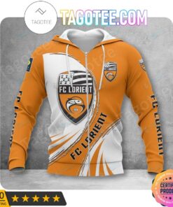 Fc Lorient Yellow White Zip Hoodie Gift For Fans