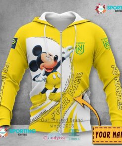 Fc Nantes Custom Name Mickey Zip Hoodie Best Gift For Fans