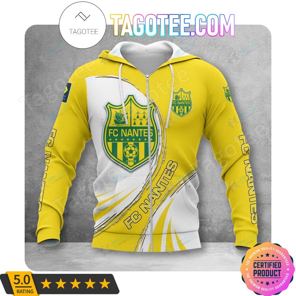 Fc Nantes Yellow Green Zip Hoodie Best Gift For Fans