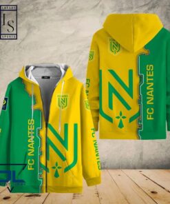 Fc Nantes Yellow Green Zip Hoodie Best Gift For Fans