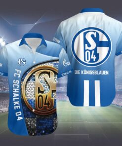 Fc Schalke 04 Big Logo Special Design Hawaiian Shirt Best Gift For Fans
