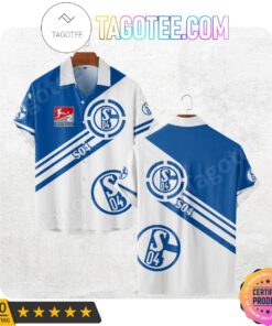 Fc Schalke 04 Coconut Tree Blue Hawaiian Shirt Size From S To 5xl