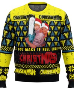 Fell Like Christmas Chainsaw Man Denji Pochita Ugly Christmas Sweater Best Gift For Fans