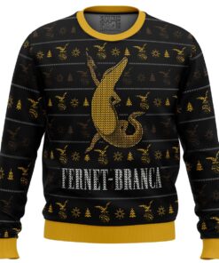 Fernet Branca Black Yellow Funny Ugly Christmas Sweater Best Fan Gifts