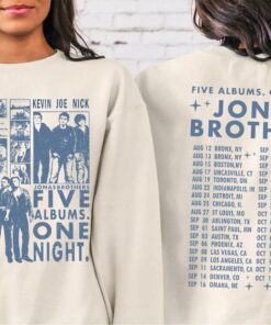 Five Albums One Night The Tour Jonas Brothers Concert Shirt Best Gifts For Fans