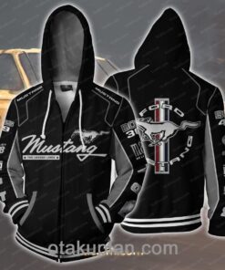 Ford Mustang Black Zip Hoodie For Fans