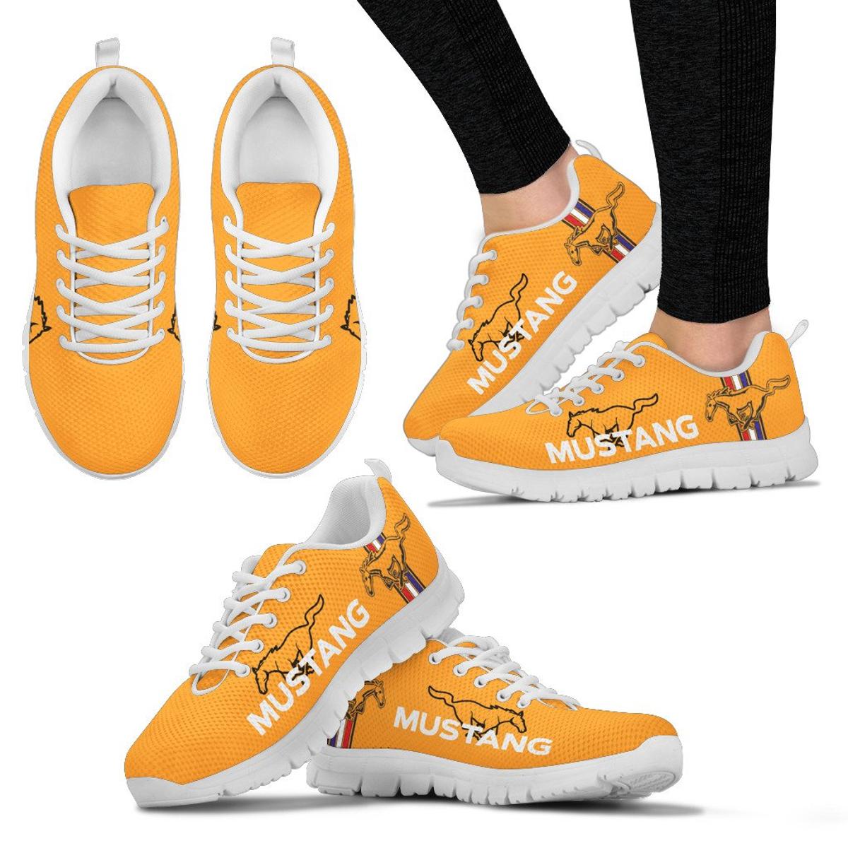 Ford Mustang Yellow Running Shoes For Fans