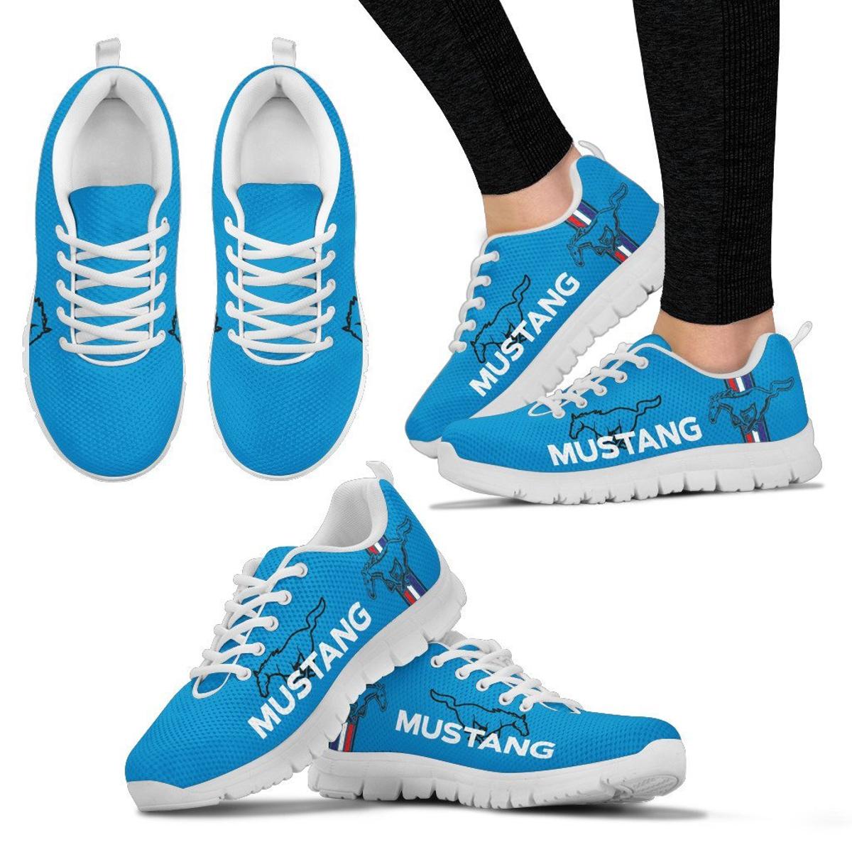 Ford Mustang White Running Shoes For Men And Women