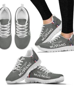 Ford Mustang White Running Shoes For Men And Women