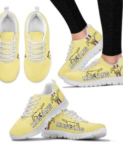 Ford Mustang Light Yelow Running Shoes For Fans 1