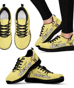 Ford Mustang Light Yelow Running Shoes For Fans