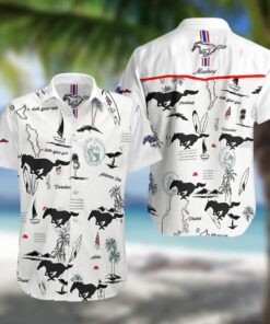 Ford Mustang Logo Tropical Vintage Hawaiian Shirt For Men Women Fans