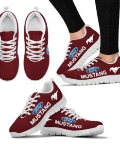 Ford Mustang Maroon Running Shoes For Fans