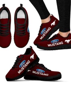 Ford Mustang Maroon Running Shoes For Fans 6