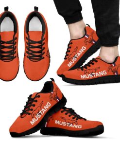 Ford Mustang Orange Running Shoes Gift 5