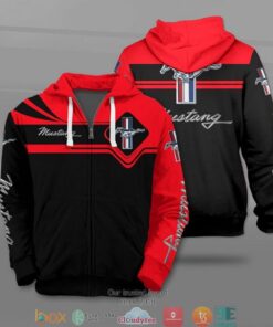 Ford Mustang Red Zip Hoodie Gift