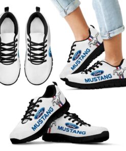 Ford Mustang White Blue Running Shoes For Fans 5