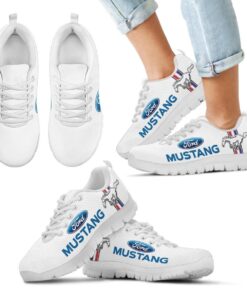 Ford Mustang White Blue Running Shoes For Fans 6