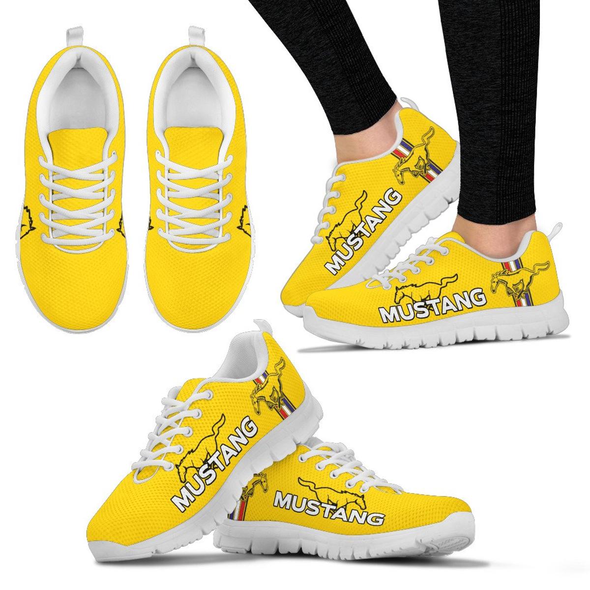 Ford Mustang Blaze Tricoat Yellow Running Shoes Gift