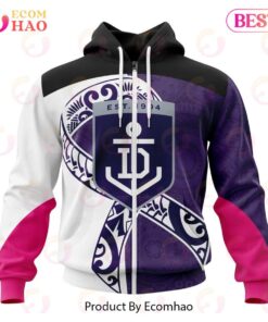 Fremantle Dockers Custom Name Number Fight Cancer Zip Hoodie Gift For Fans